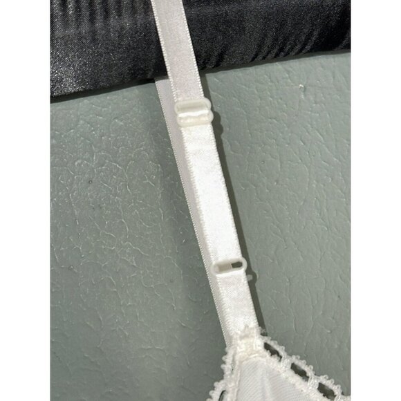 VTG 1960s Von Raalte Nylon Slip Dress Ivory V-Neck Sleeveless Mini Ruffle Trim - Picture 5 of 10